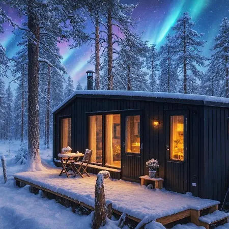Lapland Landscape With Nature View, Sauna, Fireplace And Kitchen, Saariselka, Tankavaara, Gold Village *