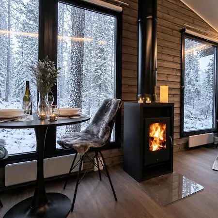 Lapland Landscape With Nature View, Sauna, Fireplace And Kitchen, Saariselka, Tankavaara, Gold Village Chalet